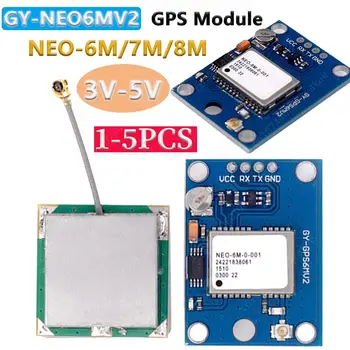 1-5 ШТ GY-NEO6MV2 Модуль Контроллера Полета GPS NEO-6M/7M Модуль Контроллера Дрона GPS 3V-5V GPS Модуль Большая Антенна Для Arduino