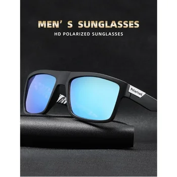 Мужские роскошные поляризованные солнцезащитные очки, винтажные модные квадратные мужские солнцезащитные очки, очки для спортивного вождения, рыбалки.