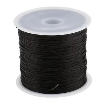 Эластичная нить Salon Crystal 6x60 м для плетения волос из ниток черного цвета
