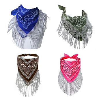 Сверкающие шарфы с кисточками, стразы, головные уборы, шарф для девичника Y1UA