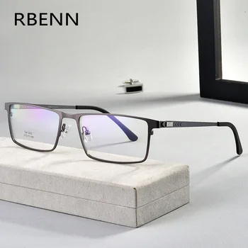 RBENN, мужские очки для чтения с голубым светом в большой оправе, Высококачественная Нержавеющая сталь, Фотохромные очки для чтения деловых компьютеров