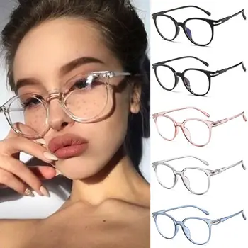 Прозрачная оправа для очков с защитой от синего света, Женские Мужские Круглые компьютерные очки, Оптические очки для очков, блокирующие очки