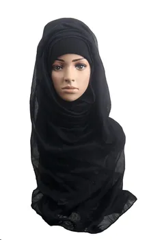 120 шт./лот однотонный хиджаб цвет мусульманский шарф шаль из пашмины