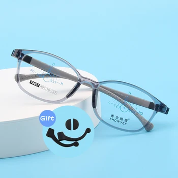 SHOWYES Сверхлегкая квадратная оправа для очков для мальчиков и девочек, детские силиконовые Гибкие оптические очки, оправа для очков от близорукости для детей