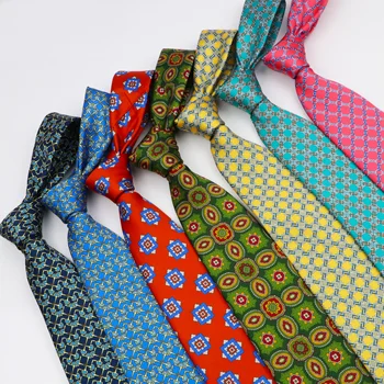 Классический усовершенствованный мужской галстук длиной 7,5 см, галстук для официального костюма, свадебный галстук, модный галстук с мягким винтажным рисунком, 100% микроволокно