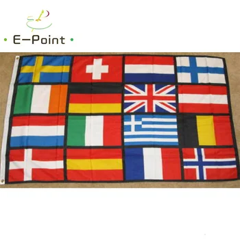 Флаг Европейских стран 2 фута * 3 фута (60*90 см) 3 фута * 5 футов (90*150 см) Размер Рождественских Украшений для Домашнего Флага Баннер