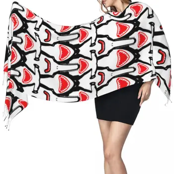 Акула-молот и рыба-пила Зимний шарф, шали, женские и мужские теплые шарфы Bufanda с кисточками