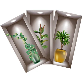 1 Комплект Поддельных оконных Наклеек для растений в горшках На стену Самоклеящиеся Наклейки на стены спальни