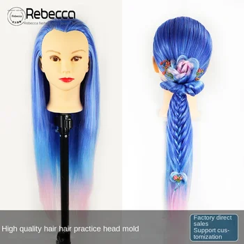 24-Дюймовая модель обучающего головного парика Head Coil для практики плетения волос Head для обучения стрижке волос Модель обучающего головного парика 60 см