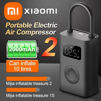 Xiaomi Mini Портативный Воздушный Насос 2 Mijia Электрический Воздушный Компрессор Treasure 150PSI Type-C LED Мультитул Надувной Для Автомобильной Промышленности