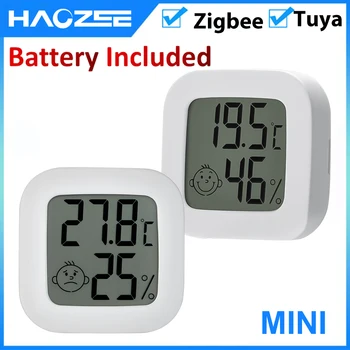 Tuya Smart Zigbee Датчик температуры И влажности Приложение для мониторинга в режиме реального времени ЖК-экран Diaplay Работает С Zigbee2mqtt Ho