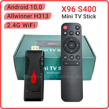 Android 10,0 Smart TV Box X96S400 2,4 G WiFi 4K H.265 HEVC Allwinner H313 Телеприставка Медиаплеер Mini TV Stick X96 S400