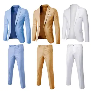 Приталенный мужской костюм, пальто Single De s Hombre Fit Trajes, Повседневные брюки для жениха, официальный Блейзер для корейской свадьбы, деловой костюм