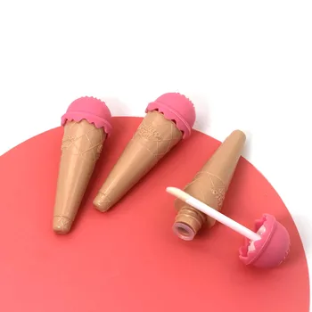 100 шт 10 мл новый рожок для мороженого Пластиковый блеск для губ Пустой тюбик Косметический блеск для губ Упаковочный контейнер с пробкой