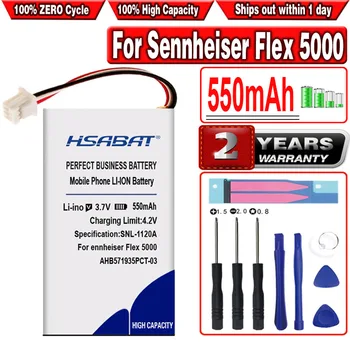 Аккумулятор HSABAT 550 мАч BAP 800, AHB571935PCT-03 для Sennheiser Flex 5000 Set 880 RS 5000 Acumulator с 3-Проводным Разъемом