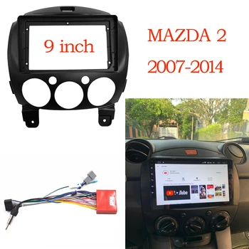 WQLSK 2 DIN 9-дюймовая автомобильная пластиковая приборная панель Авторадио Мультимедийная панель для MAZDA 2 2010-2015 Установка АБС-пластика на приборной панели