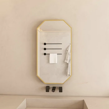 Проживание в семье, зеркало в ванной, зеркало для макияжа, настенное зеркало в отеле, умывальник, легкий роскошный простой туалет, восьмиугольный особой формы