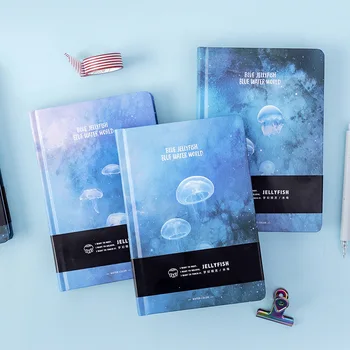 Креативный блокнот Blue Jellyfish формата А5, цветные листы для рисования, журнал, записная книжка в твердой обложке, Корейские канцелярские подарки