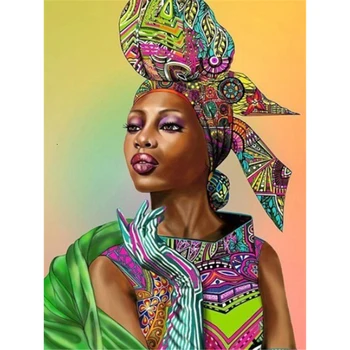 Африканская женщина, сделай сам, 11-каратные наборы для вышивания крестиком, Набор для рукоделия, холст с принтом, Хлопковая нить, Украшение дома, комната