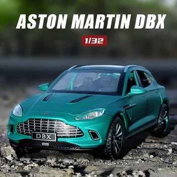 1/32 Aston Martin DBX SUV Металлическая Модель Автомобиля Из Сплава, Изготовленная под Давлением, и Детская Игрушечная Машинка, Имитирующая Звук И Свет, Подарки Для Детей