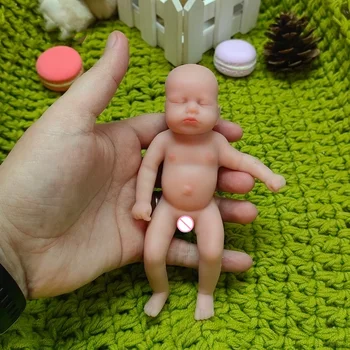 6-дюймовый Micro Preemie Полностью Из Твердого Силикона Sweet Baby Doll Mini С Закрытыми Глазами Reborn Baby Dolls Surprise Детский Антистресс