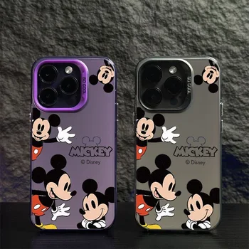 Чехол для Мобильного Телефона Disney Mickey Mouse для iPhone 15 14 13 12 11 Pro Max Защитные Чехлы Для Мобильных Телефонов Милые Картонные Чехлы Для Iphone Xr