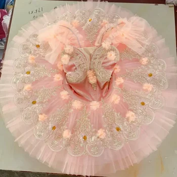 Персиково-Розовая Балетная Одежда, Пачки Для Девочек, Детская Балетная Пачка 