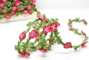 2 Ярда тканых лент в стиле рококо с бутонами роз | Декоративная цветочная лента | Материалы для вырезок | Одежда | Принадлежности для рукоделия