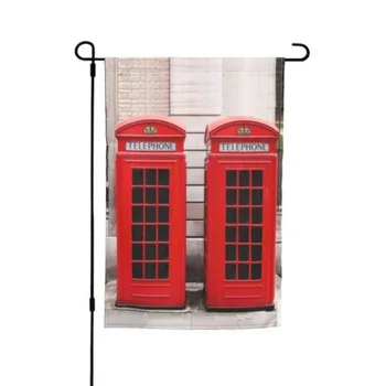 Добро Пожаловать, флаг сада, Телефон Великобритании, Традиционная Красная телефонная будка Communication K2, газон во дворе, украшение дома на открытом воздухе, подарок