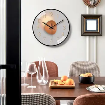 Геометрические Настенные Часы Тихие Настенные Часы Современные 8-Дюймовые Настенные Часы для Комнаты Спальня Кухня Офис Классный Декор Бесшумный