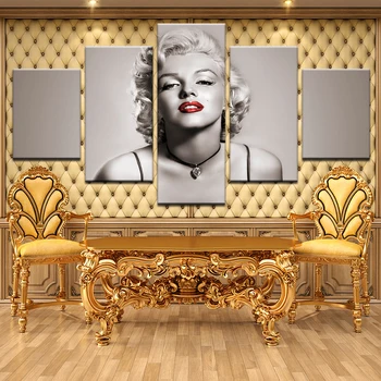 Холст без рамки, 5 шт., Модульные плакаты с изображением Мэрилин Монро в гостиной, принты, картины, Украшения для домашнего декора.