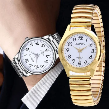 Мужские Женские наручные часы для пары Ремешок из нержавеющей стали Сплав Для влюбленных Бизнес Кварцевый механизм Наручные часы Подарок для пары
