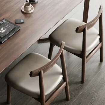 Обеденные стулья из массива дерева в скандинавском стиле, мебель для дома, повседневный стул со спинкой, китайские домашние обеденные стулья, дизайнерское офисное кресло для переговоров A